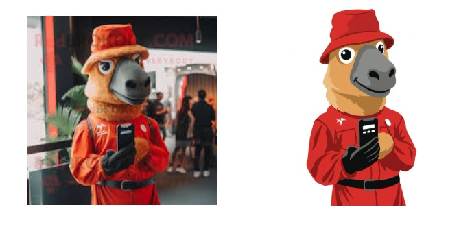 mascot flat color vector convesion